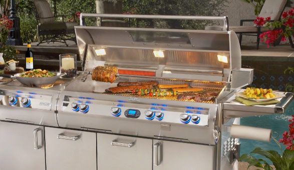 grill with lid open