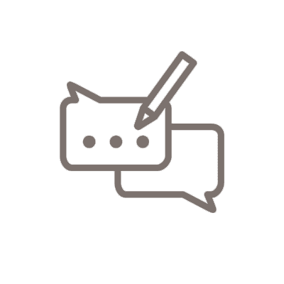pencil noting conversation bubble icon