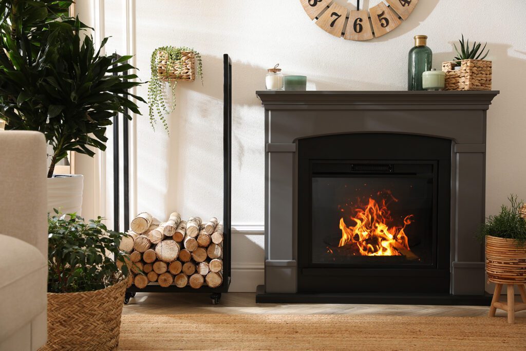 a warm and cozy fireplace