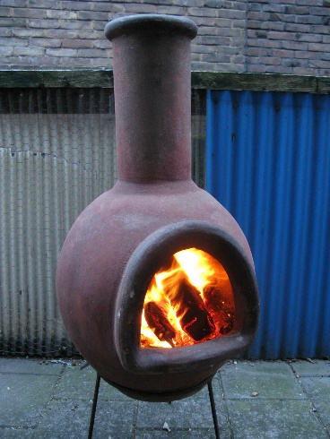 metal and clay chimineas