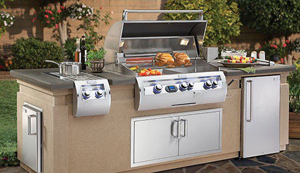 large outdoor grilling station