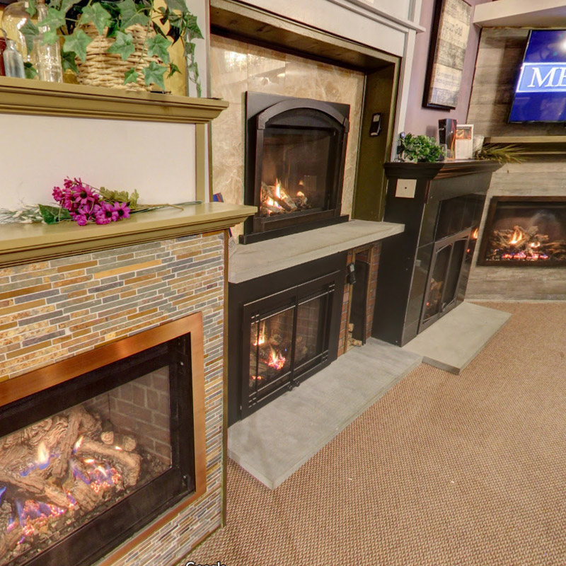 fireplaces on display