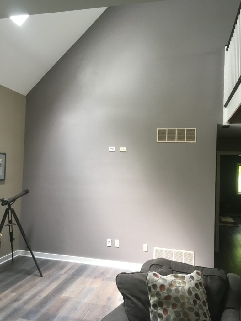 interior wall before fireplace installation